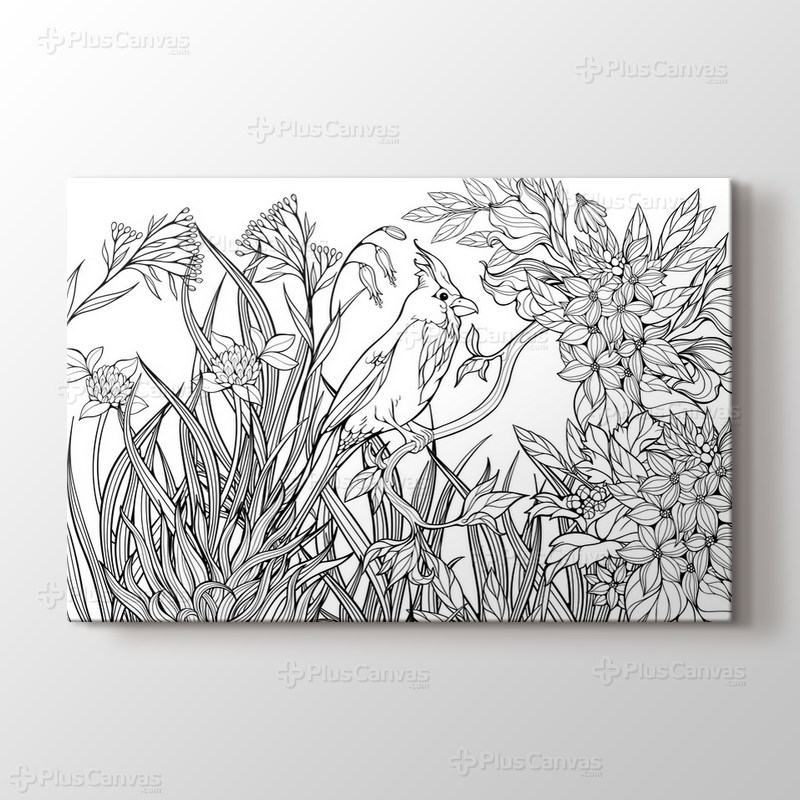 Papağan boyama tablo görseli.