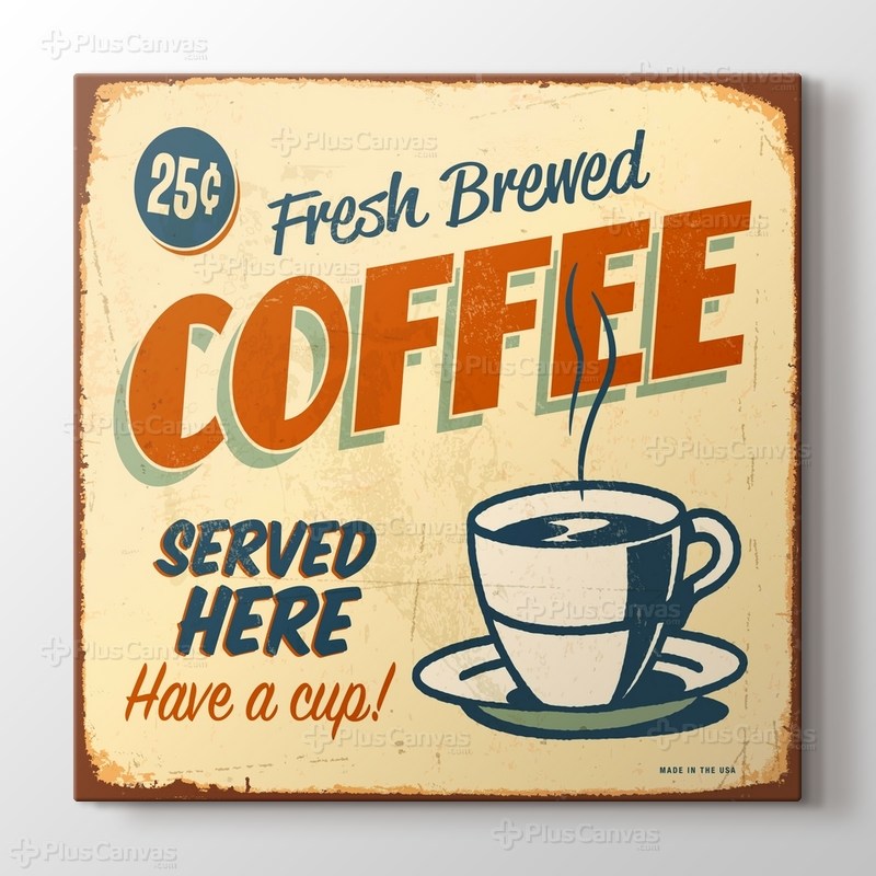 Vintage Kahveci Afişi görseli.