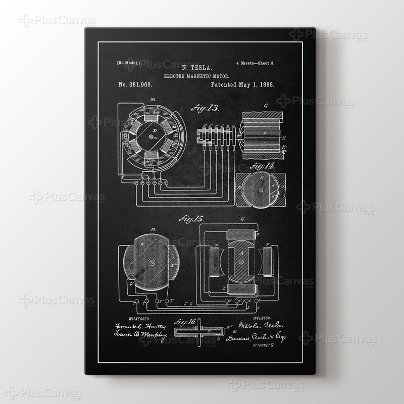Tesla Electro Magnetic Motor Patent görseli.