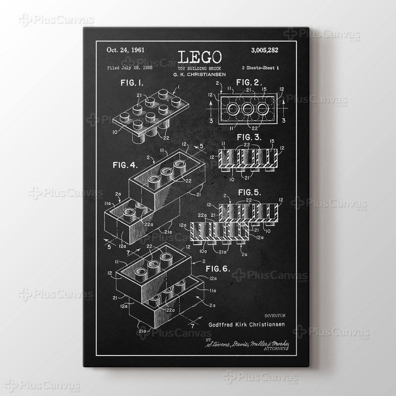 Lego Toy Building Brick Patent görseli.