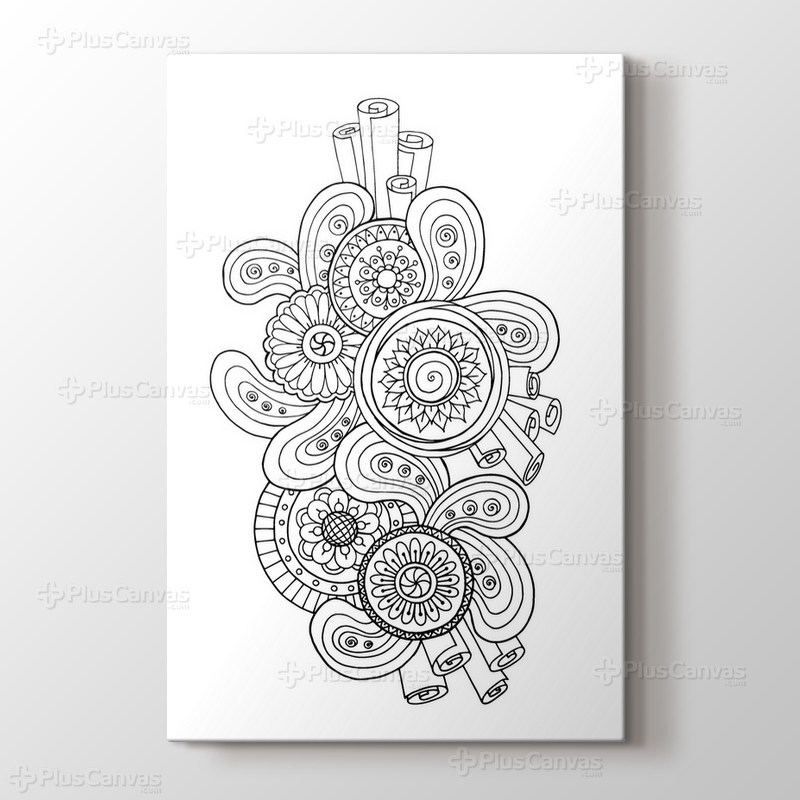 Soyut desenli mandala tablo görseli.