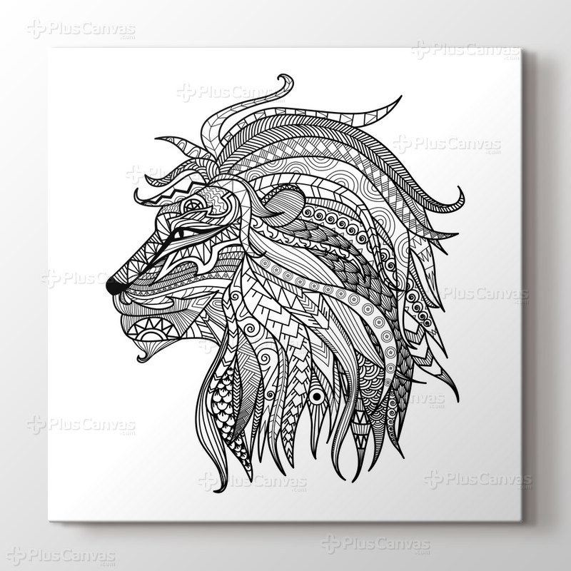 Aslan mandala tablo görseli.