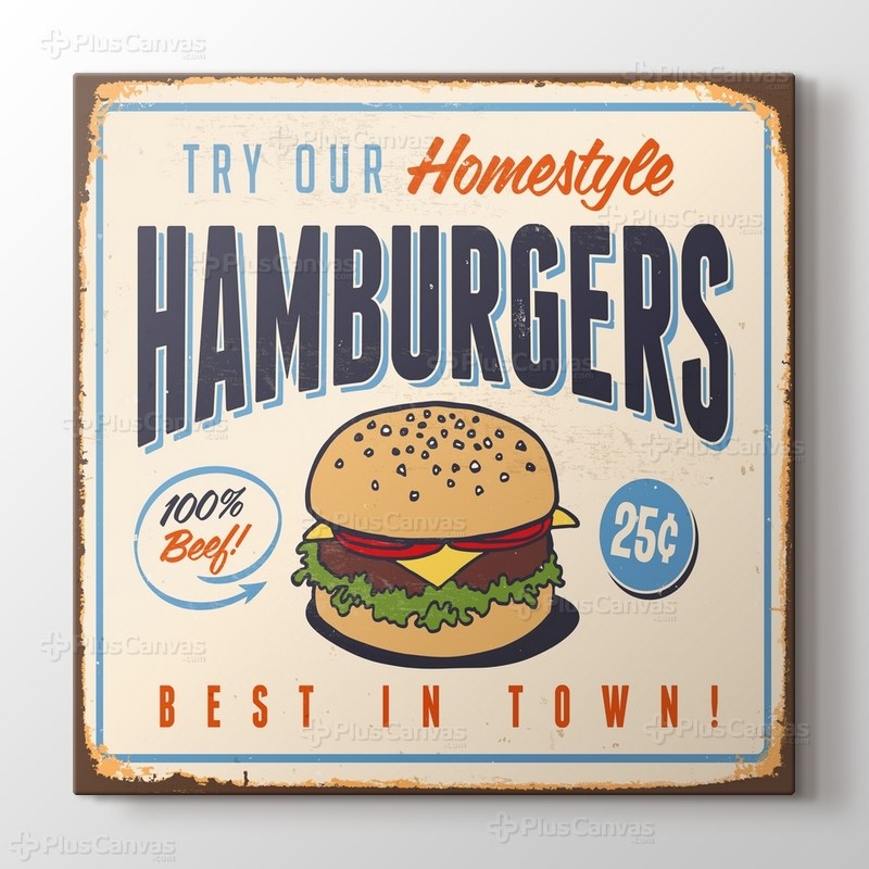 Vintage Burger Afişi görseli.