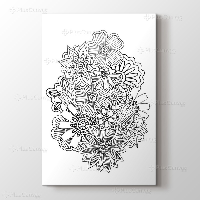 Çiçek aranjman boyama tablo görseli.