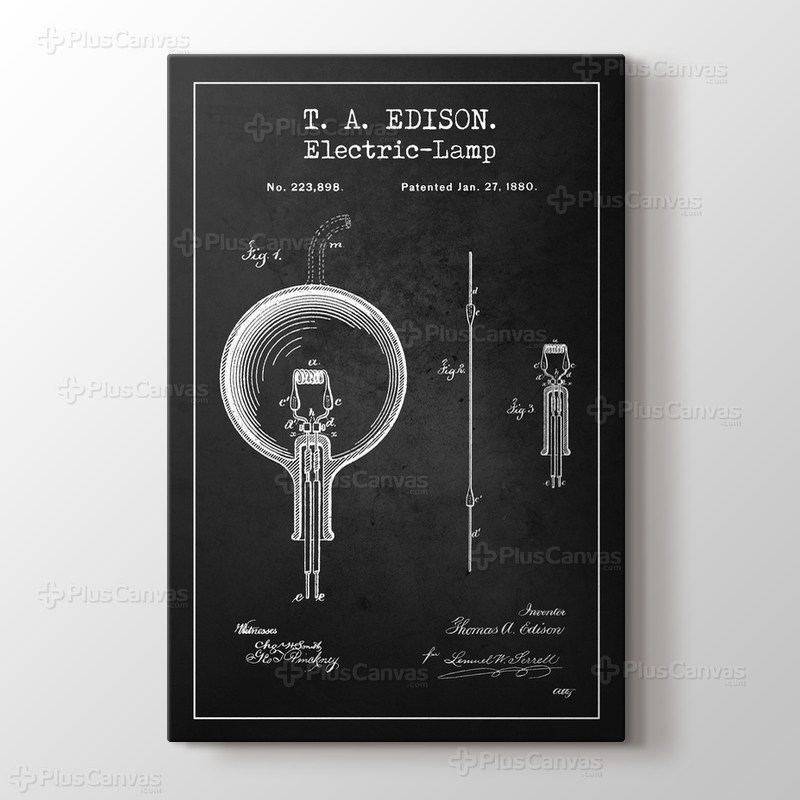 Thomas Edison Electric Lamp Patent görseli.