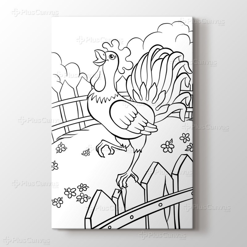 Horozlu boyama tablo görseli.