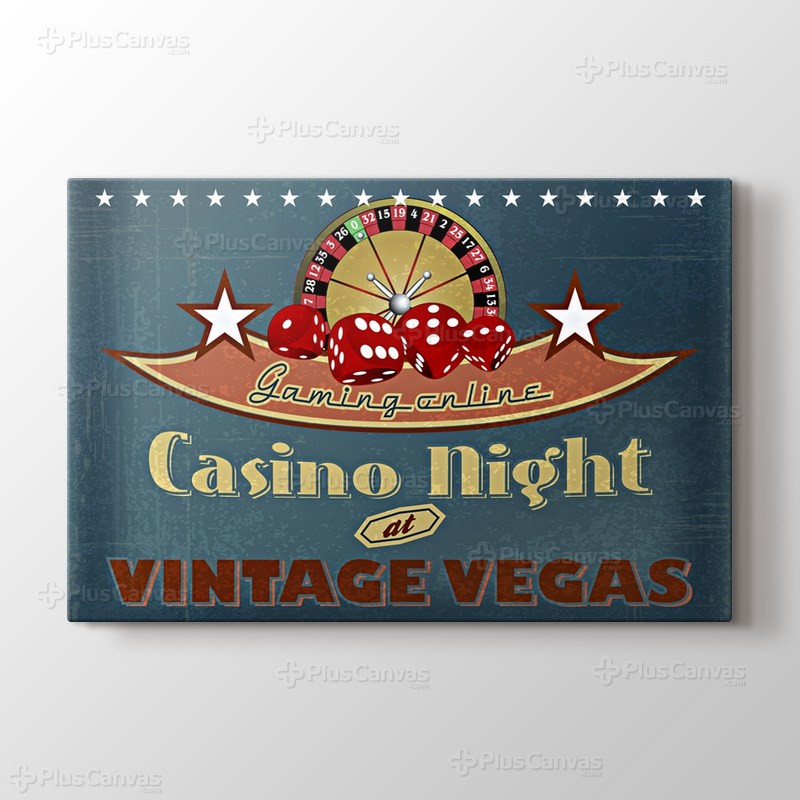 Vegas Casino Gecesi Vintage Poster görseli.