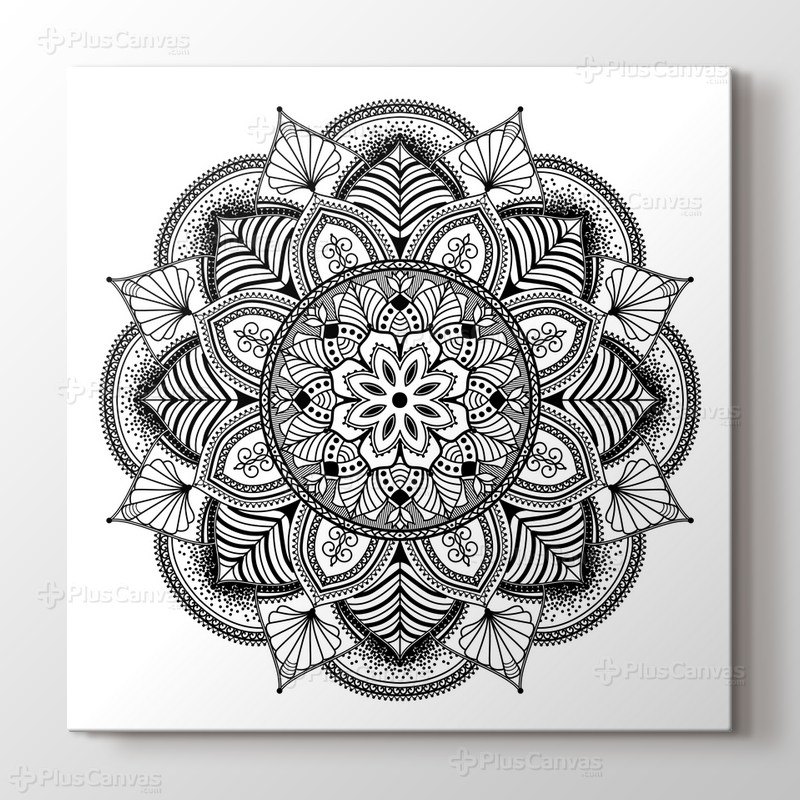 Çiçek desenli mandala tablo görseli.