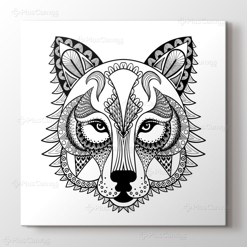 Tilki desenli boyama tablo görseli.