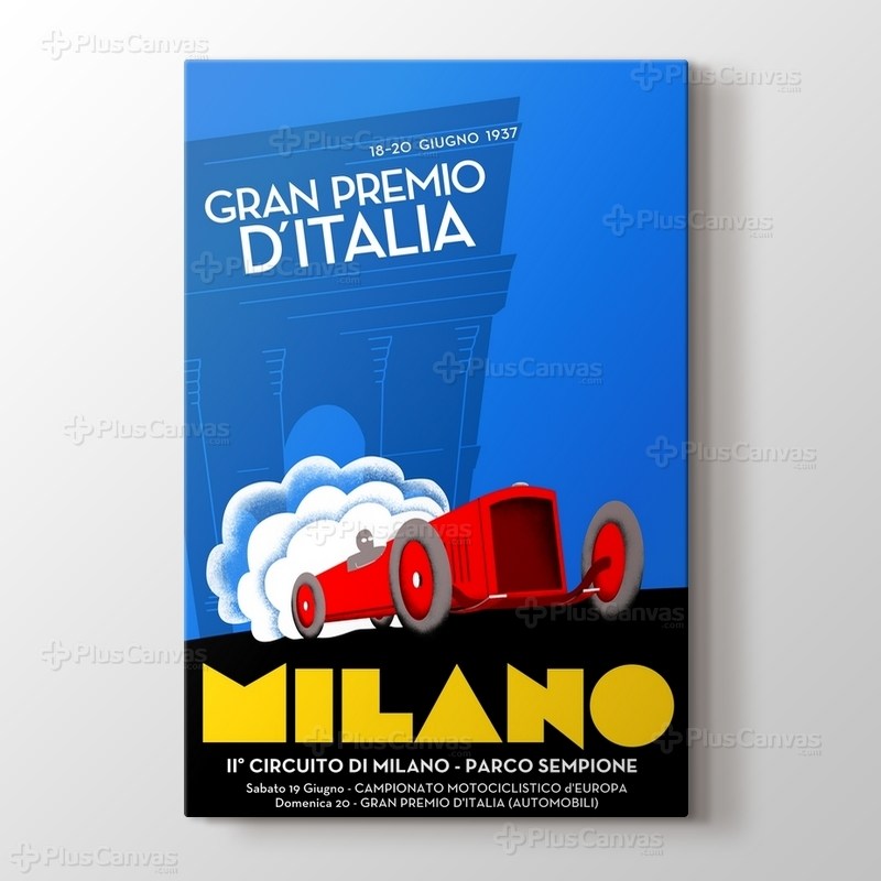 1937 Milano Formula 1 Posteri görseli.