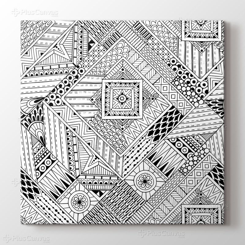 Kare desenli boyama tablo görseli.