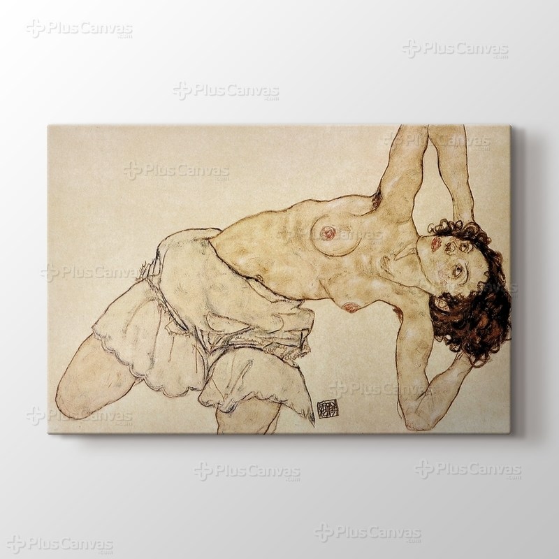 Knielende Halfnaakte Vrouw görseli.