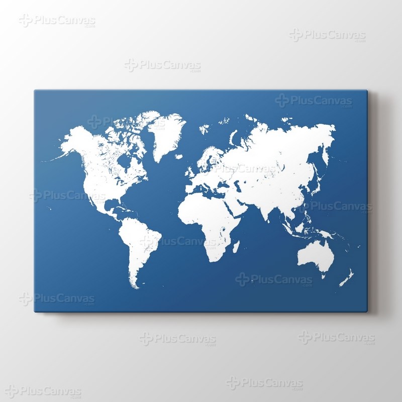 Mavi Silüet Dünya Haritası görseli.