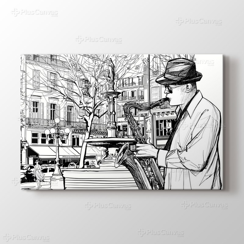 Paris'te Saksafon Sanatçısı görseli.