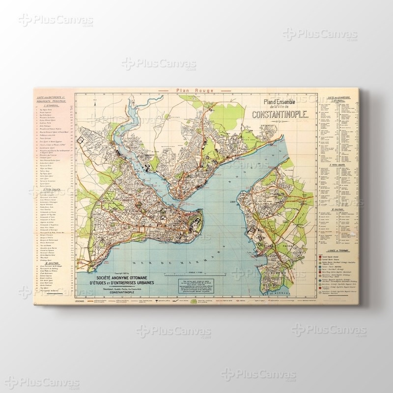 1922 İstanbul Haritası görseli.