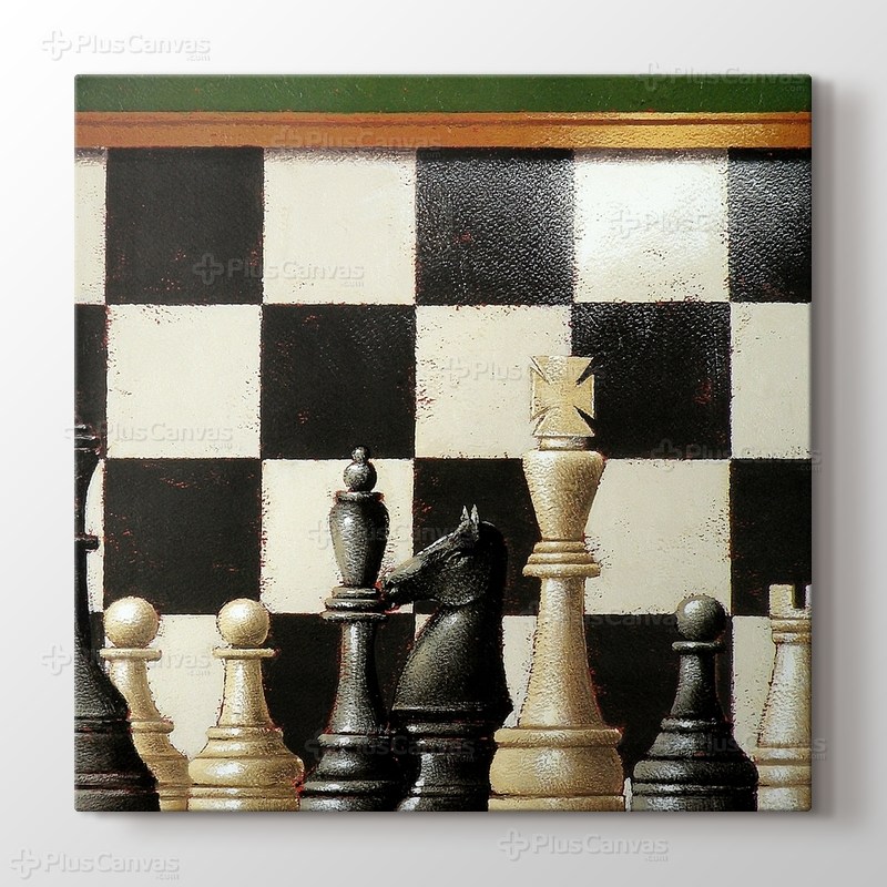 Satranç Yağlıboya Tablo görseli.