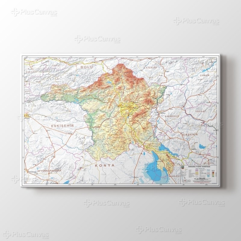Ankara Fiziki İl Haritası görseli.
