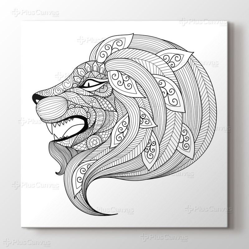 Aslan boyama tablo görseli.