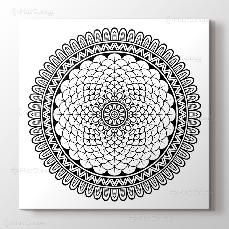 Radyal desenli mandala tablo görseli.