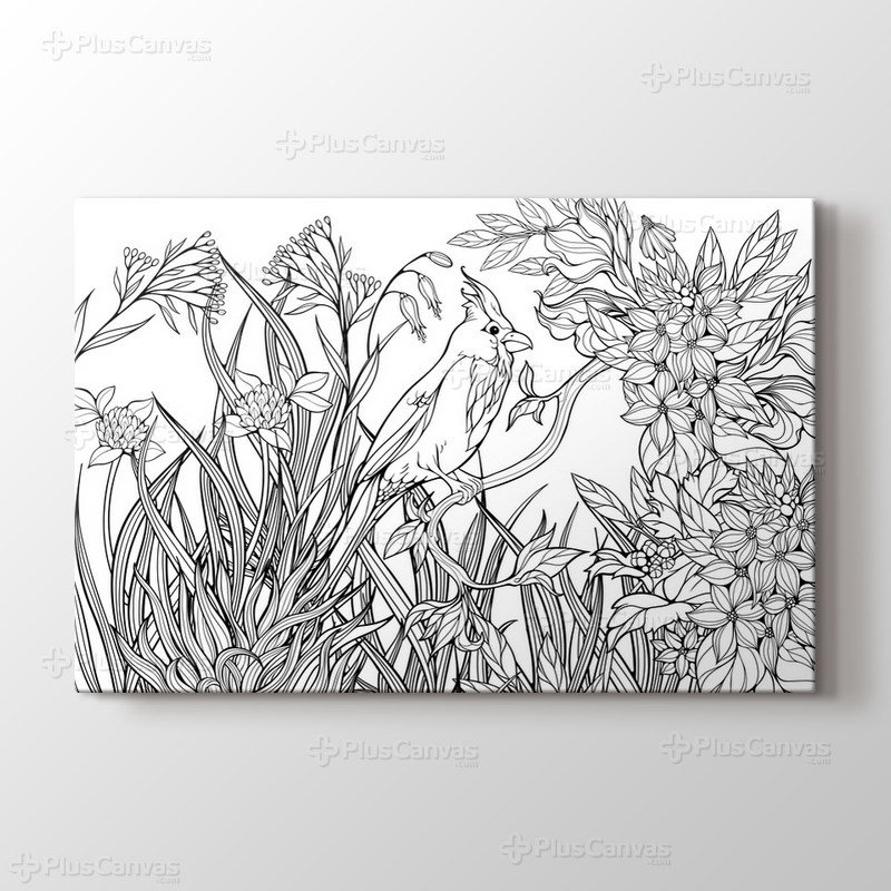 Papağan boyama tablo görseli.