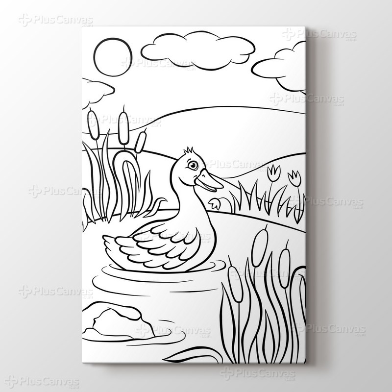 Ördekli boyama tablo görseli.