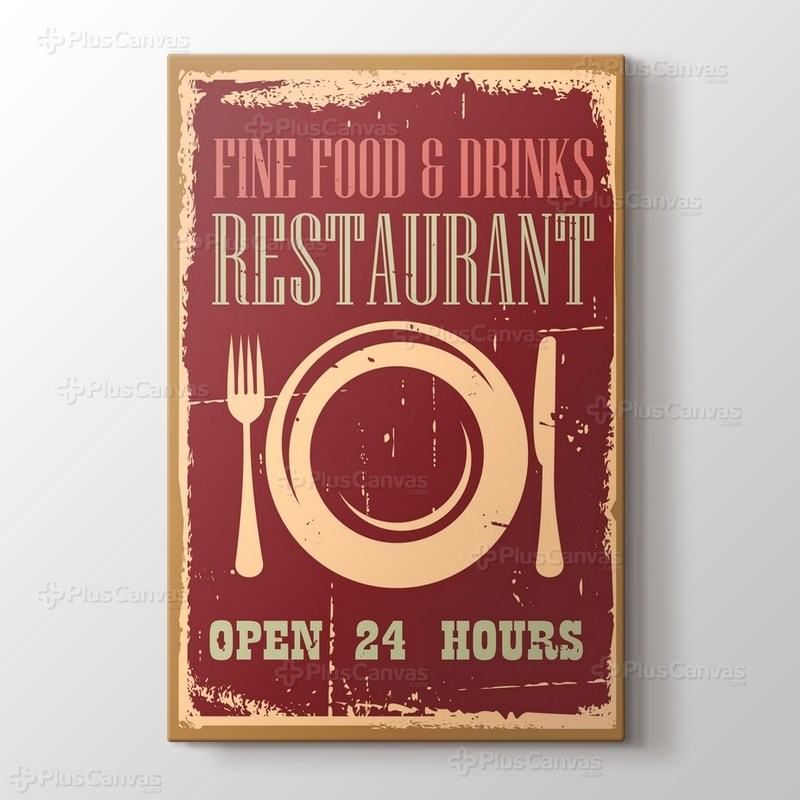 Vintage Restoran Afişi görseli.