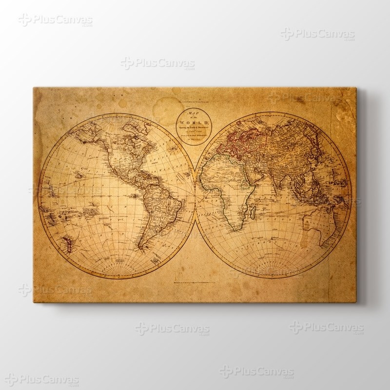 Eski Dünya Haritası 1793 görseli.