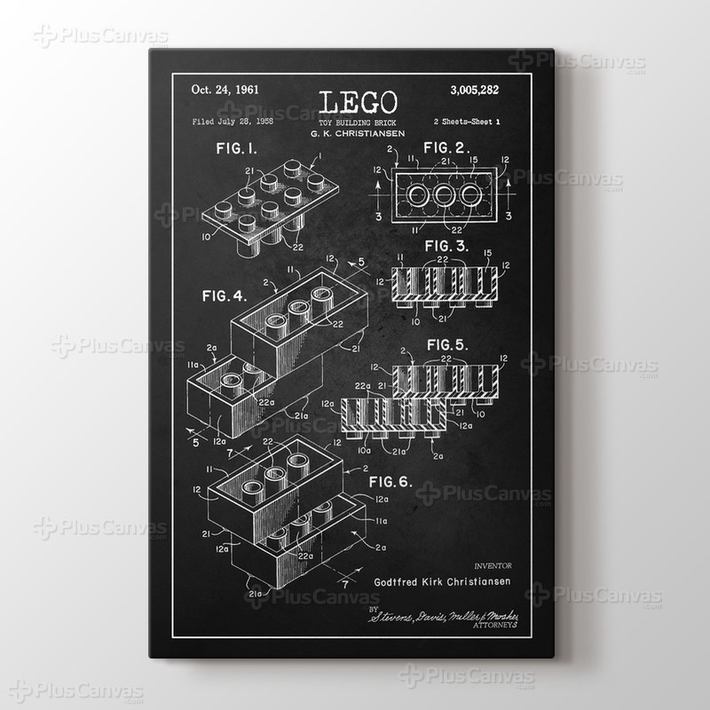 Lego Toy Building Brick Patent görseli.