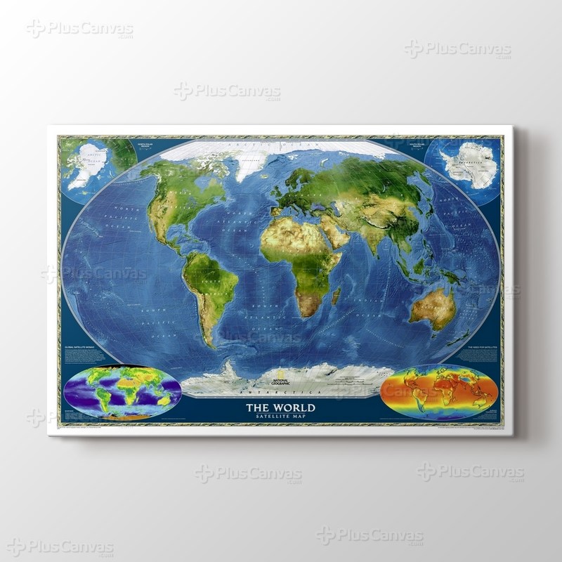 Dünya Uydu Haritası görseli.