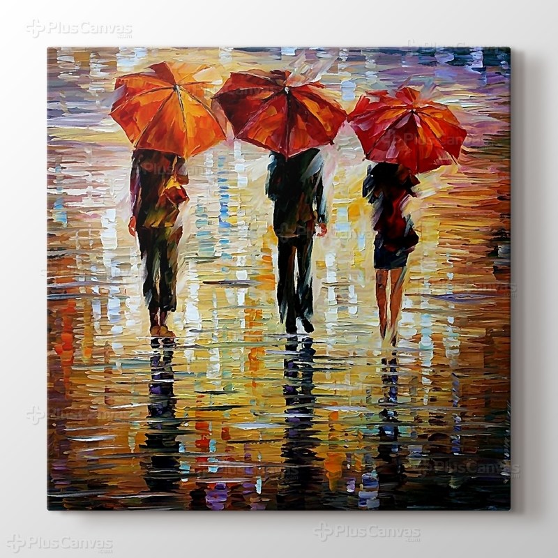 Üç Kırmızı Şemsiye görseli.