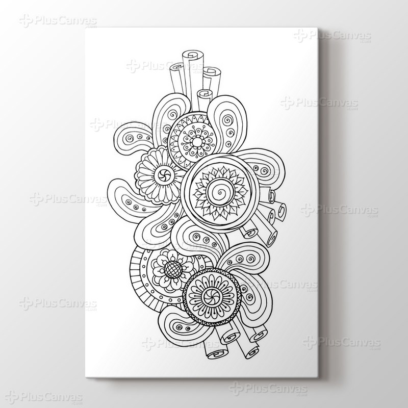 Soyut desenli mandala tablo görseli.