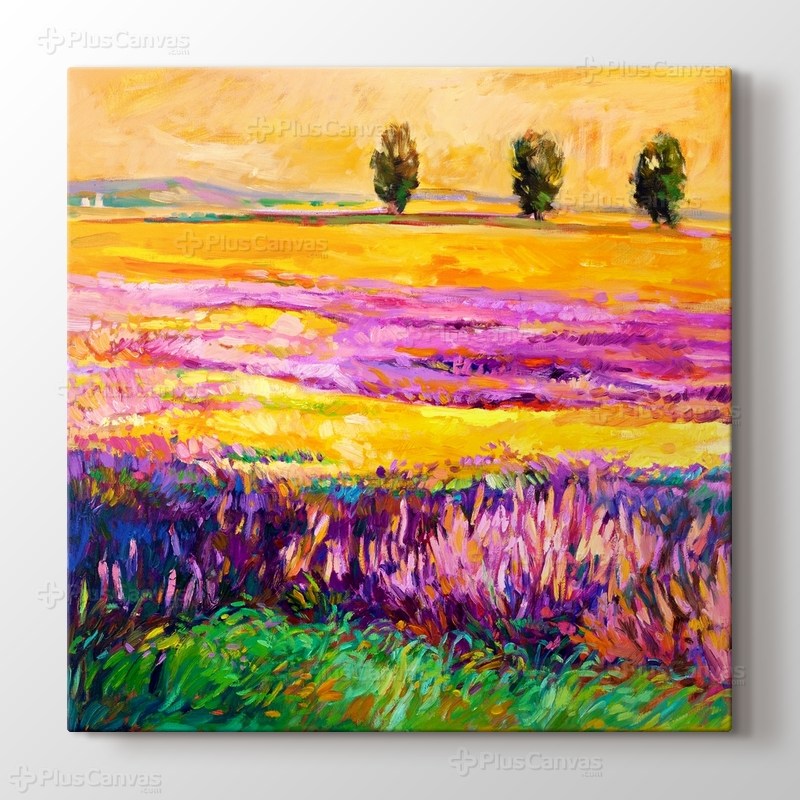 Lavanta Tarlası Yağlı Boya görseli.