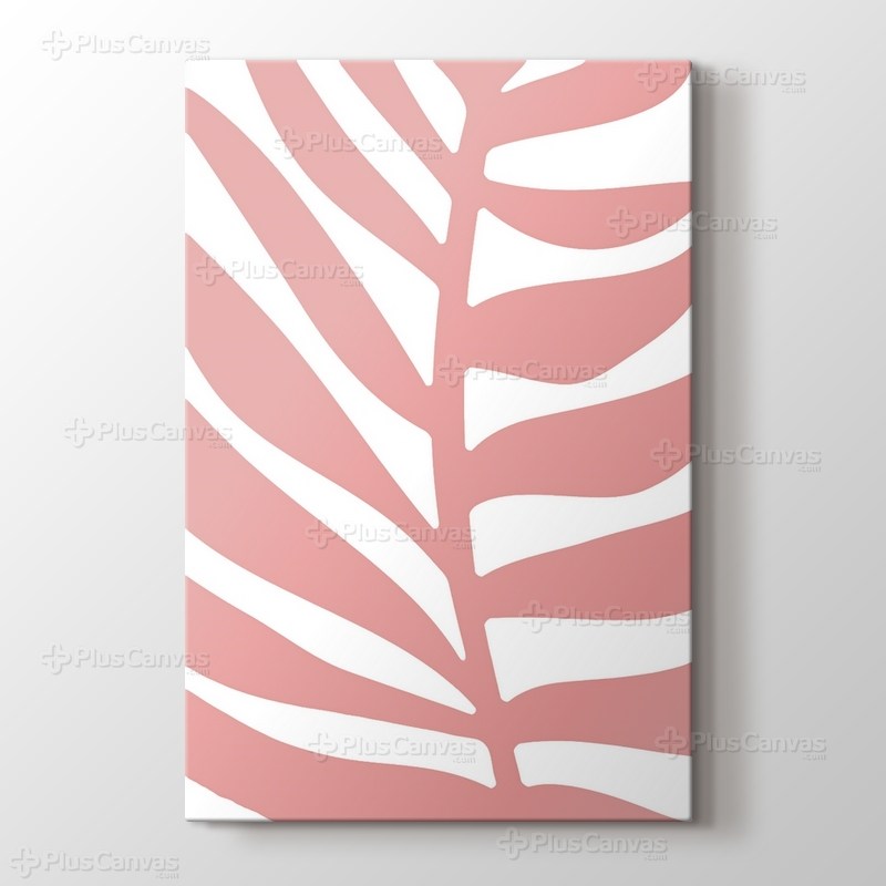 Somon Pembe Yaprak Kanvas görseli.