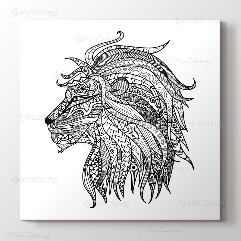 Aslan mandala tablo görseli.