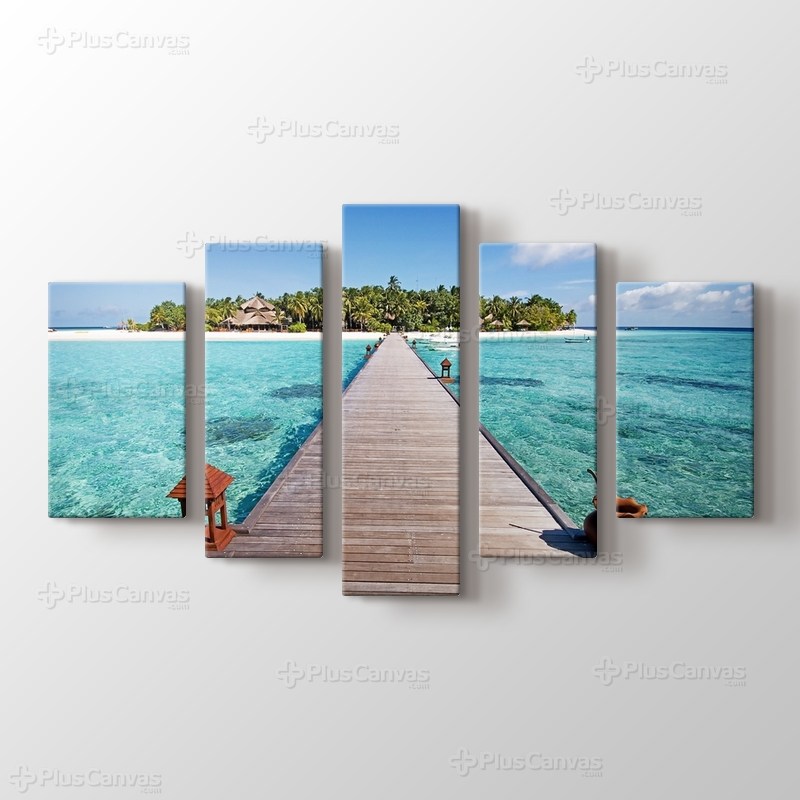 Maldives - Wooden Pathway görseli.