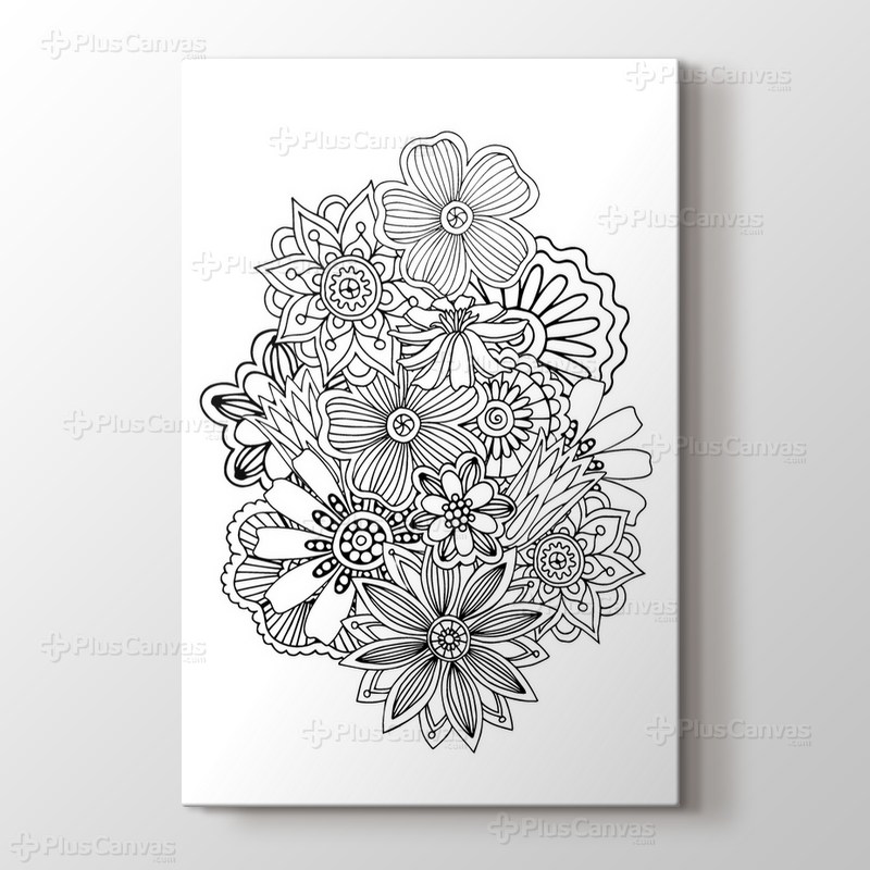 Çiçek aranjman boyama tablo görseli.