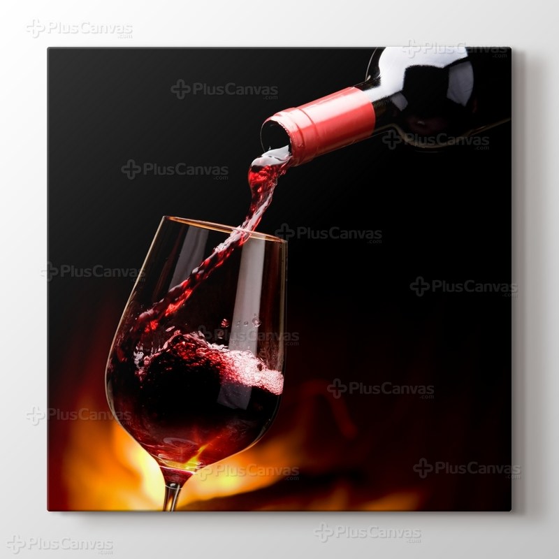 Pouring Wine By The Fireplace görseli.