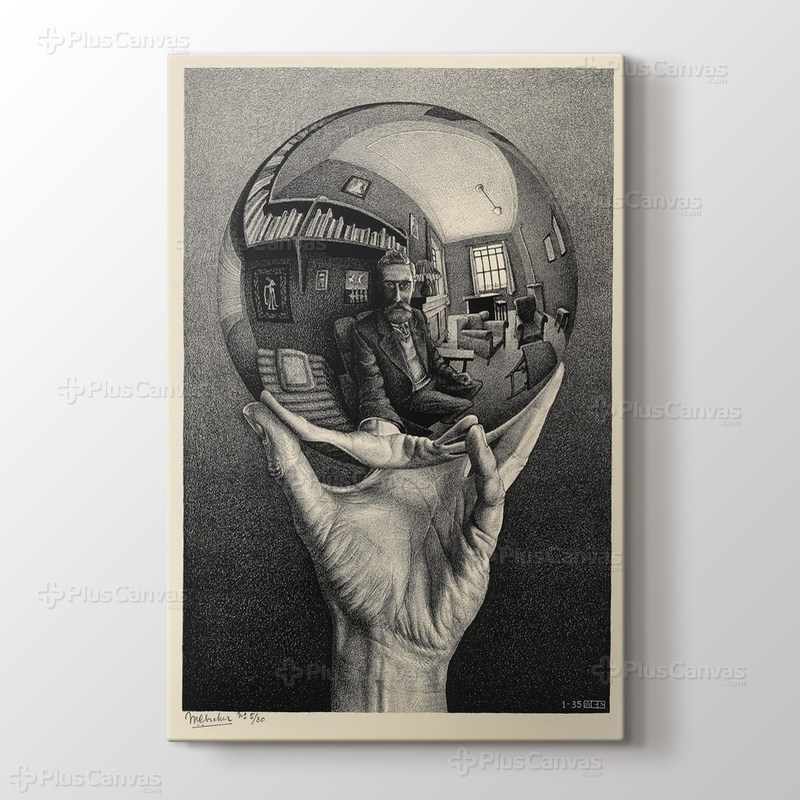 Hand with a Reflecting Sphere 1935 görseli.