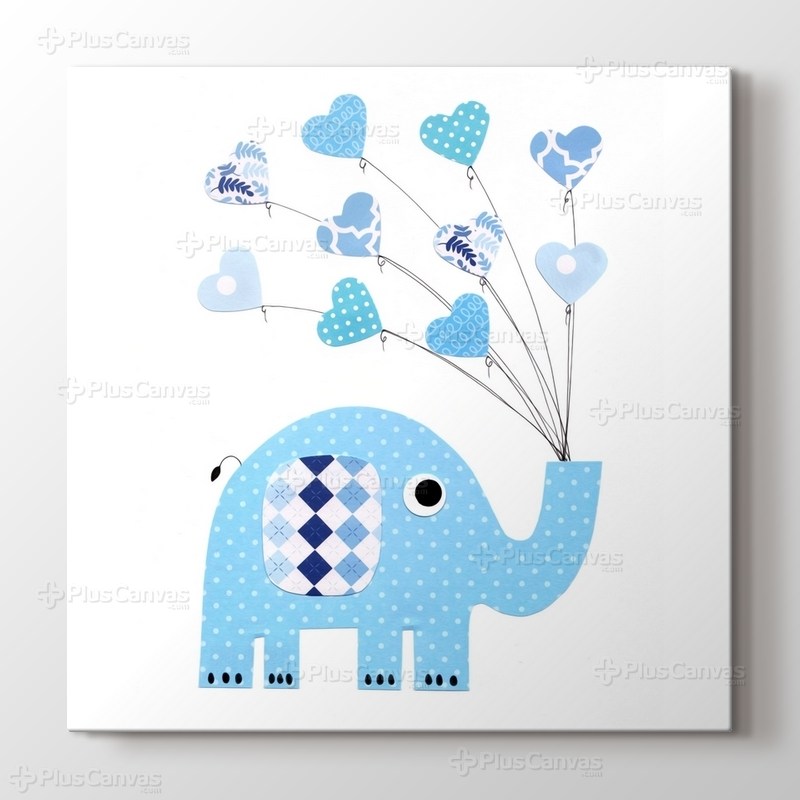 Mavi Puantiyeli Fil görseli.