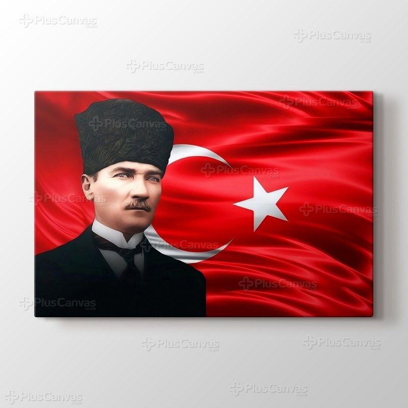 Mustafa Kemal Atatürk ve Bayrak görseli.
