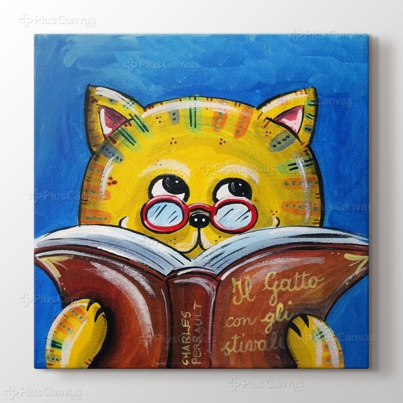 Cat Reading Book görseli.