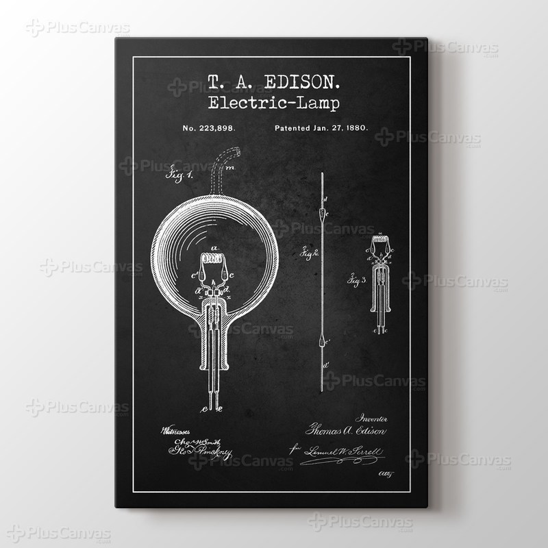 Thomas Edison Electric Lamp Patent görseli.