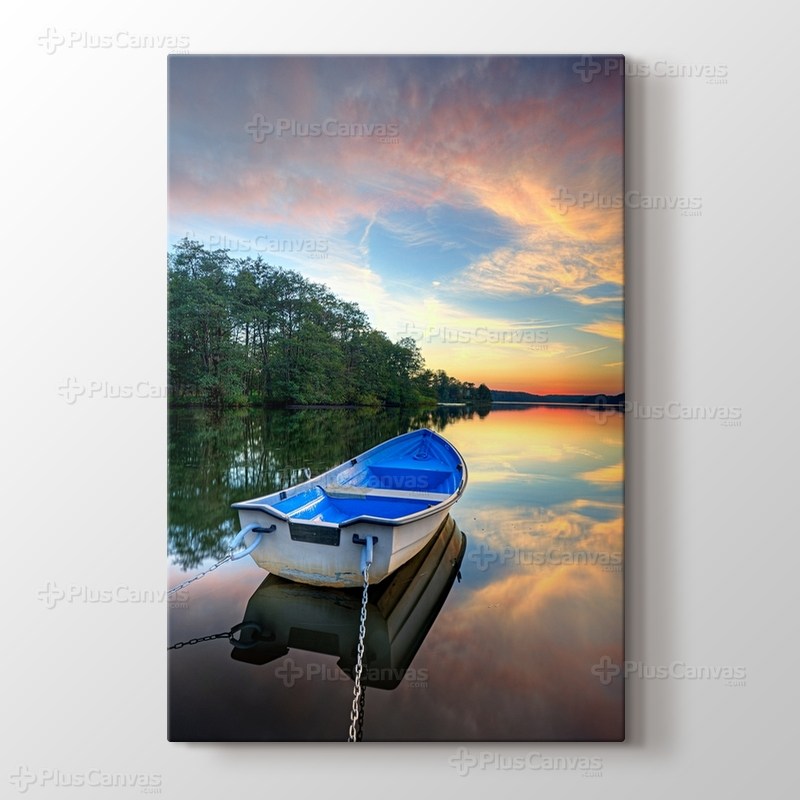 Kayık ve Günbatımı görseli.