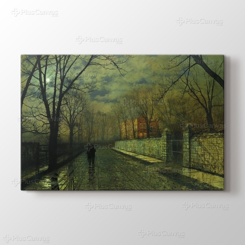 Figures in a Moonlit Lane After Rain görseli.