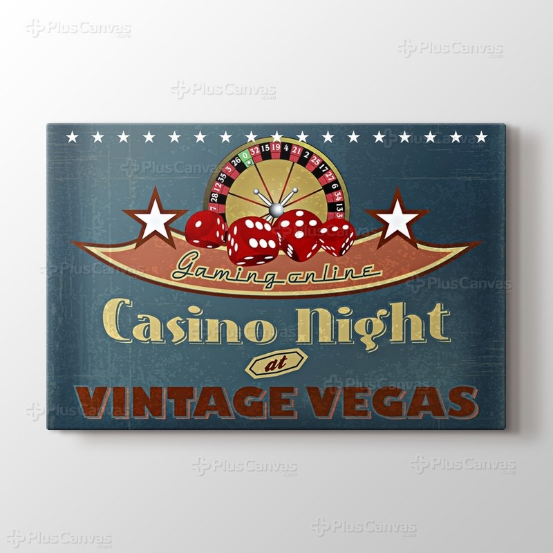 Vegas Casino Gecesi Vintage Poster görseli.