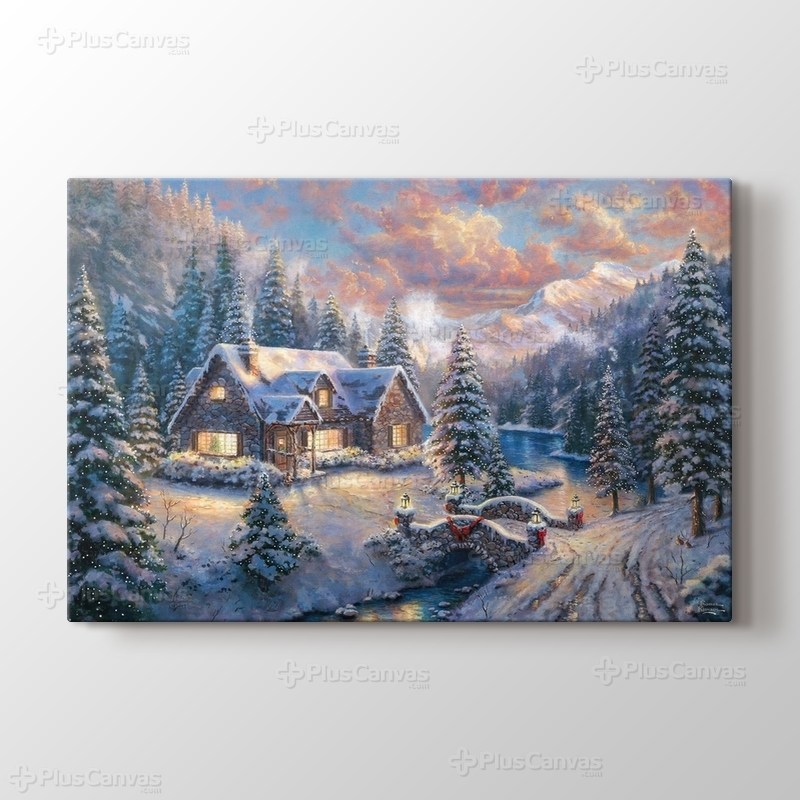 High Country Christmas  - Thomas Kinkade görseli.