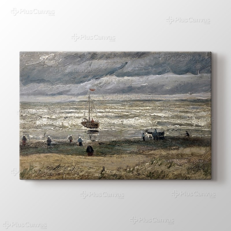 Beach at Scheveningen in Stormy Weather görseli.