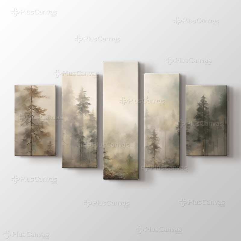 Çam Ormanı Suluboya görseli.