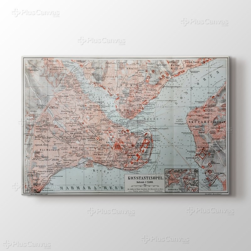 Vintage Map Of Constantinople görseli.