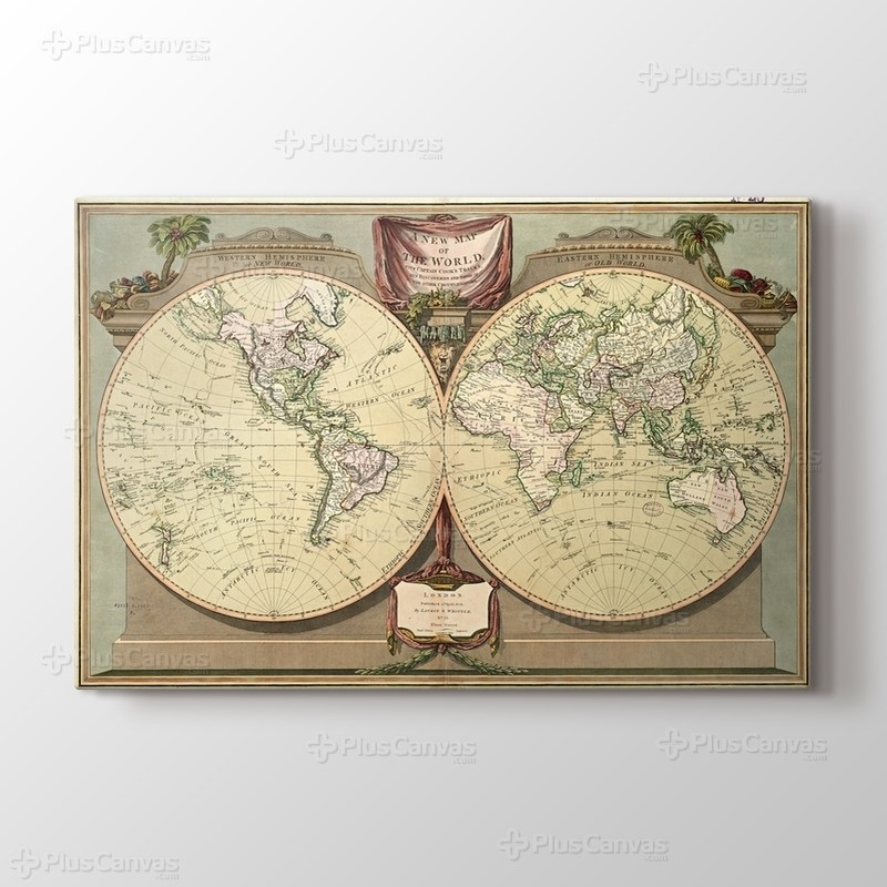 Eski Dünya Haritası 1808 görseli.